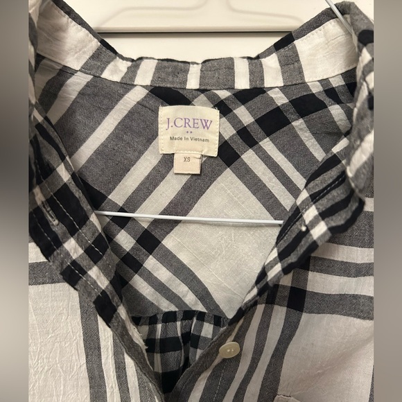 J. Crew Plaid Cropped Button Down Shirt Women’s Size XS/S - Picture 5 of 8